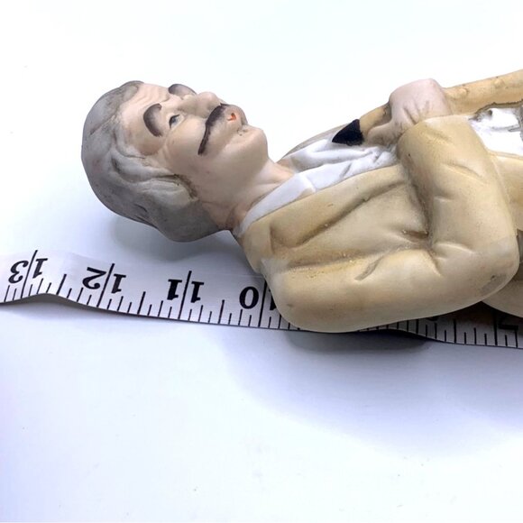 Vintage Flambro Folk Country Musician Figurine Bisque Porcelain Banjo Saxophone - Picture 11 of 12